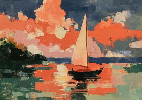 Sailboat in the warm evening light