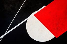 Geometrie van kleuren - zwart-rood-wit van Poster Art Shop