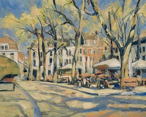 Lumière printanière sur le square OLV
