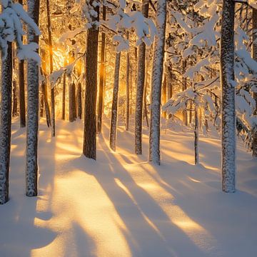 Winterbos lichtshow van Poster Art Shop