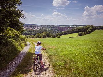 Randonnée à vélo jusqu'au pont de Göltzschtal dans la région du Vogtland sur Animaflora PicsStock