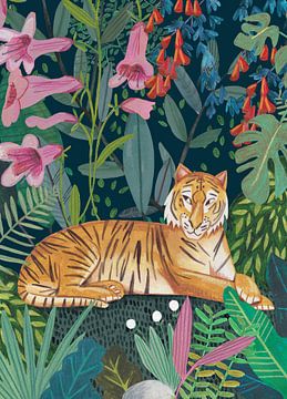 Tigre dans la jungle sur Caroline Bonne Müller