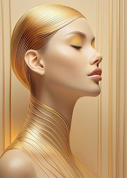 Golden girl van Digital Art Studio