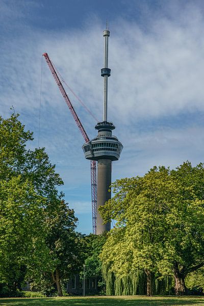 Terex Demag CC3800 lifting crane next to the Euromast. by Jaap van den Berg