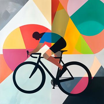 Modern fietser kunstwerk van Poster Art Shop