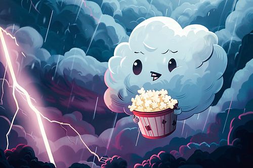 Nuage avec pop-corn dans la tempête