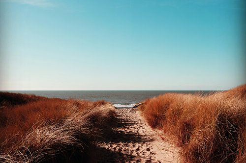 Wandern in den Dünen im alten Stil