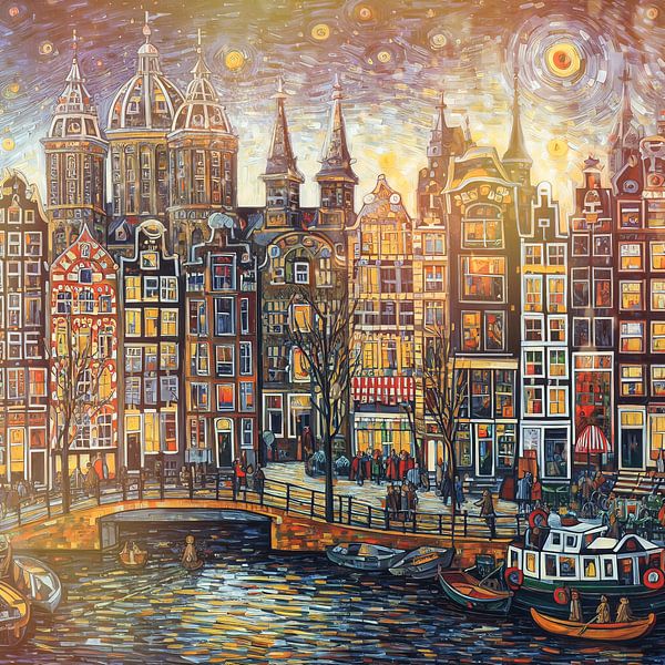 Amsterdam van Gogh style by Digital Art Nederland