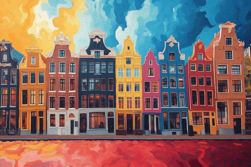 Nächtliches Kanal-Stadtbild von Lufy