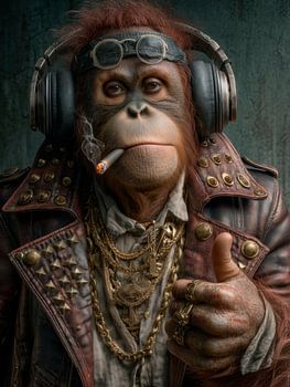Steampunk Baas - Aap met sigaar en stijl