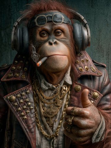Steampunk Boss - Monkey with cigar and style