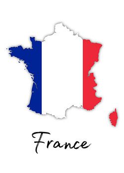 France Country Flag Map