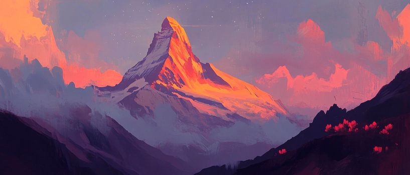 Mountain landscape evening light by Poster Art Shop