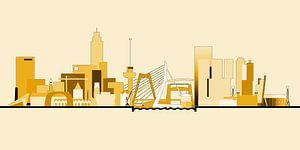 Die Skyline von Rotterdam in Goldtönen