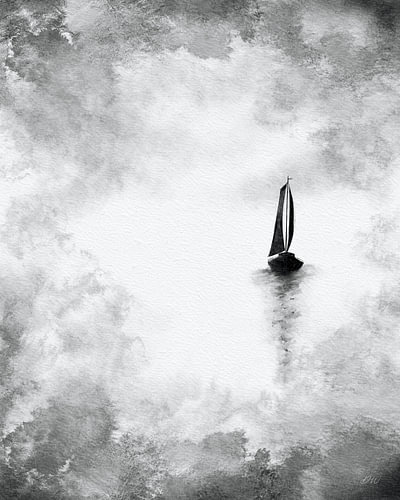 Black and white boat