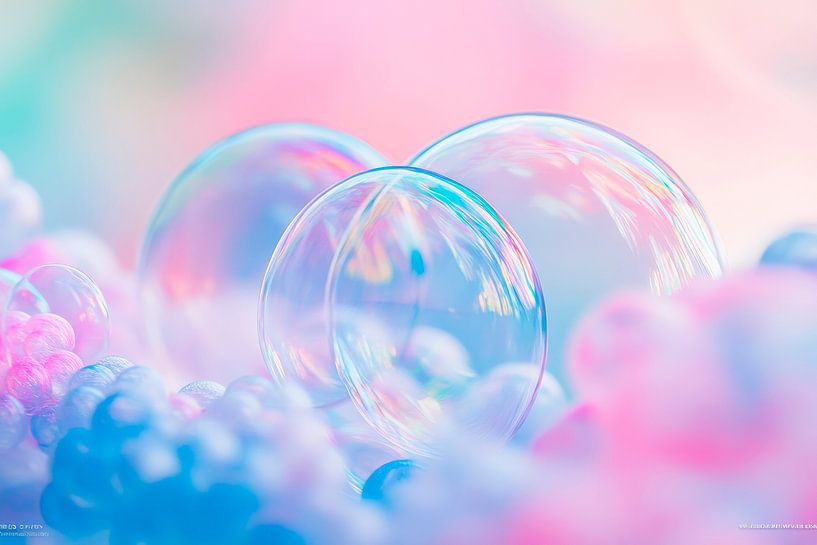 Soap bubbles in soft colours by Poster Art Shop