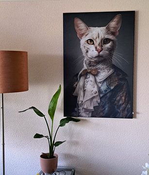 Customer photo: Portrait of cat from 19th Century by But First Framing