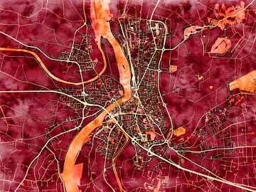 Kaart van Arles in de stijl 'Amber Autumn' van Maporia