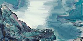 'The Rock in the Surf' - Sardinia - Capo Testa - Abstract - Digital Art by VenVision Art