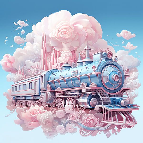 The Pink Train in the Clouds by Art Lovers