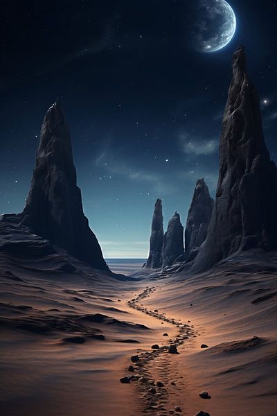 s Nachts in de woestijn van fernlichtsicht