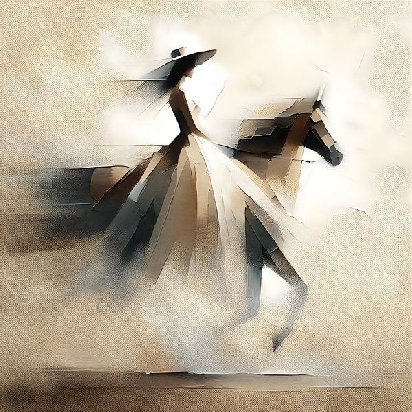 Femme abstraite sur un cheval par FoXo Art