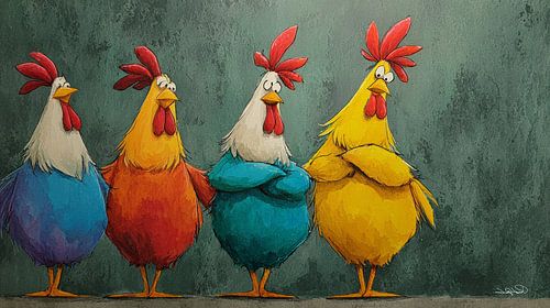 Pratende / Zingende Kippen