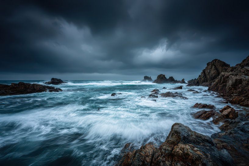 waves on the coast during the storm by Egon Zitter