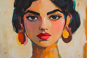 Portrait coloré d'une femme