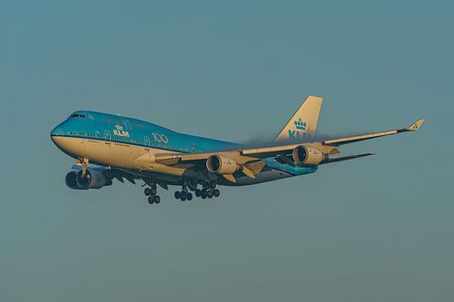 Landung eines KLM Boeing 747-400 Jumbo Jets.