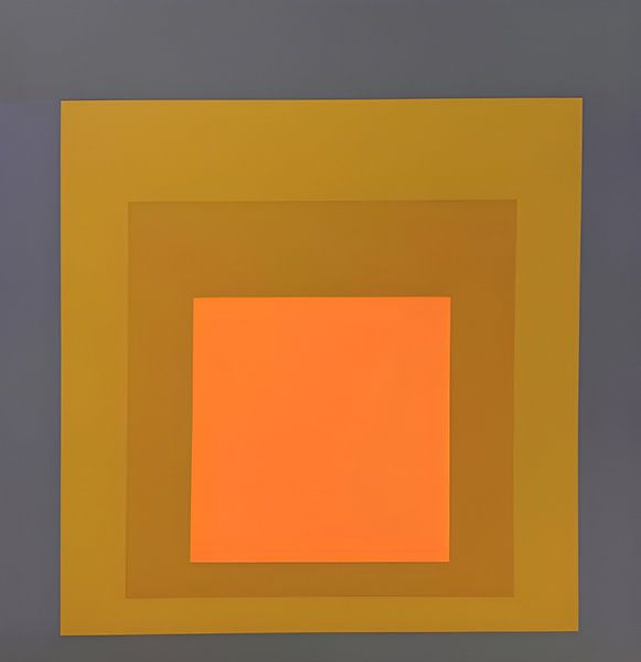 Josef Albers - Hommage an das Quadrat, grau, orange, gelb, hohe Auflösung von Vivanne