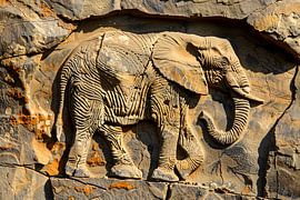 Elephant mural relief by Art & Soul Creations