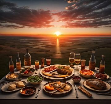 Still life eating at sunset by Gert-Jan Siesling