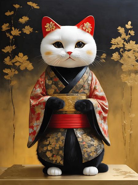Chat Maneki-neko par Jolique Arte
