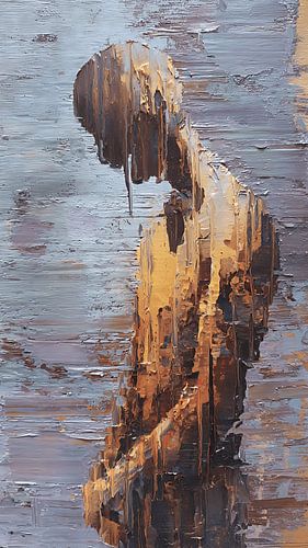 Sich selbst neu formende Figur in einer surrealen Realität aus tropfender Farbe