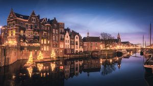 Rotterdam Delfshaven pendant l'heure bleue