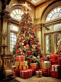 Weihnachten Weihnachtsbaum prachtvoll Pakete Herrenhaus