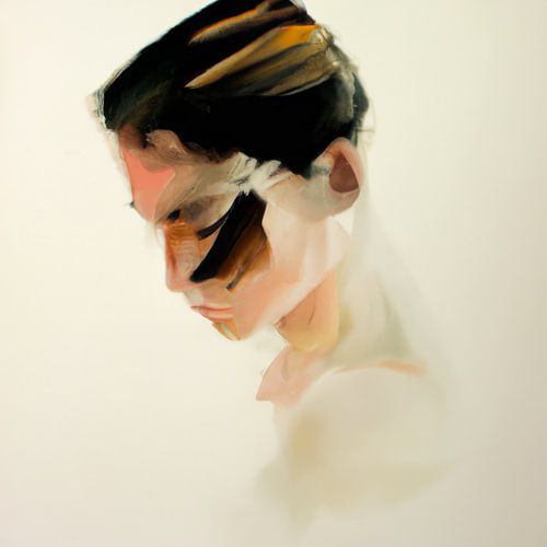 Abstract portret in aardetinten