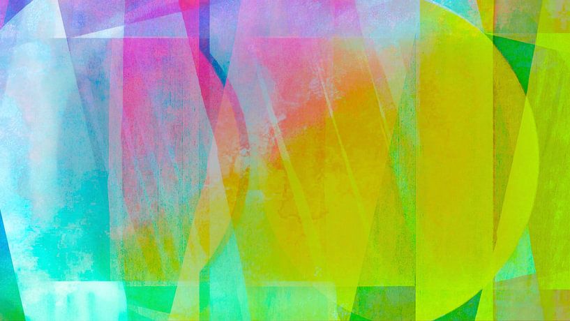 Mid Century Bauhaus Formen in aktuellen Pastell Aquarell Farben von FRESH Fine Art