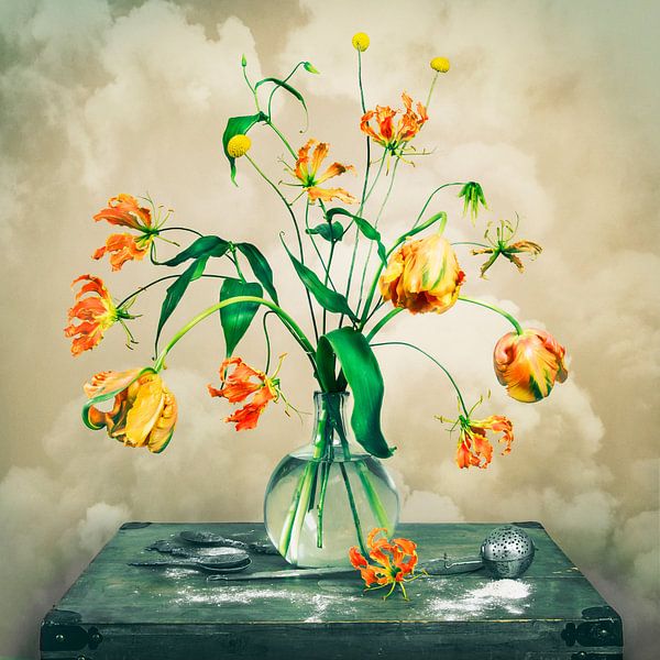 Blumenstrauss in Orange von Maaike Andrews