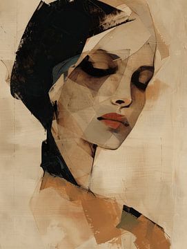 Abstract portrait in earth tones by Carla Van Iersel