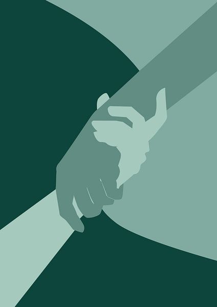 Helping hands - green by Ilse Schrauwers, isontwerp.nl