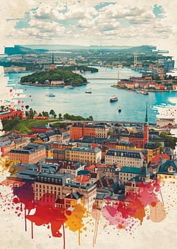 Luftaufnahme der Stadt Stockholm von Muhammad Ardian