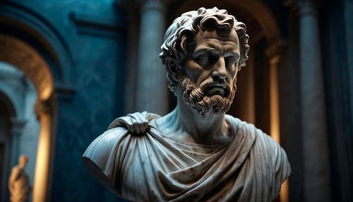 Marble bust of a Roman philosopher