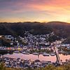 Cochem aan de Moezel - Panorama bij zonsondergang van Frank Herrmann