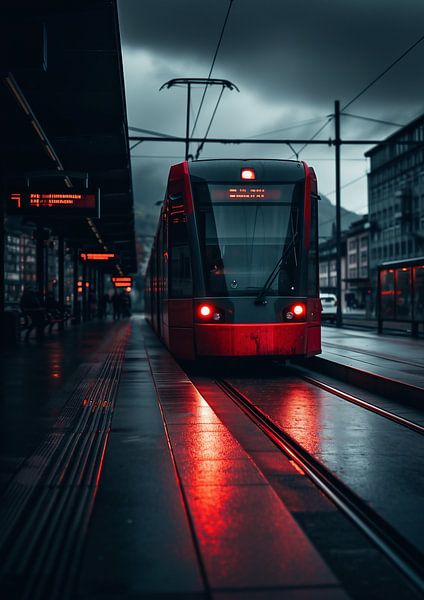 Mystische Stadtbahnansicht von fernlichtsicht
