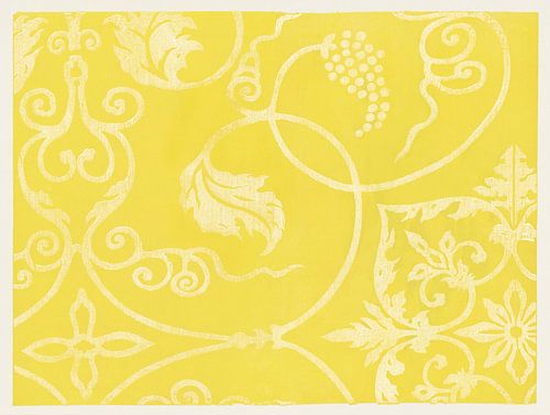 Japanse kunst. Vintage ukiyo-e houtsnede print Gele bloemen