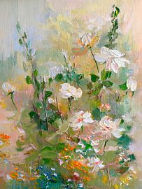 Flower painting of a rose bush by Studio Pieternel