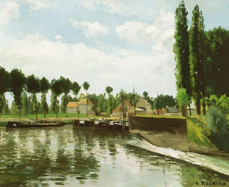 Camille Pissarro,The lock of Pontoise by finemasterpiece