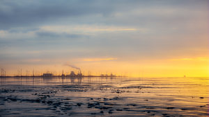 View of Eemshaven from the German side